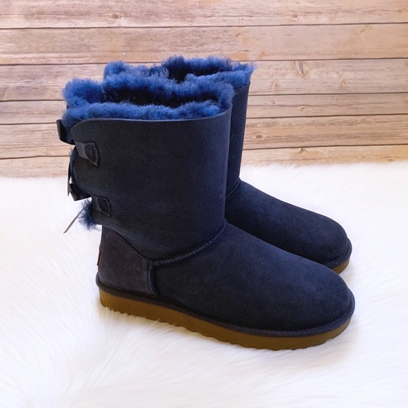 UGG Navy Bailey Bow II Boots - Picture 2 of 7